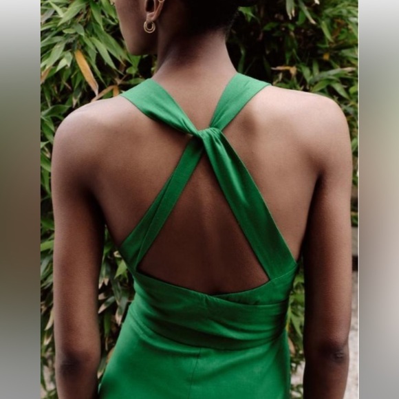 ZARA LINEN BLEND DRESS NWT - Picture 8 of 12